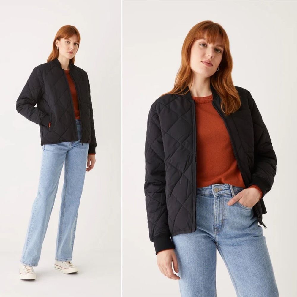 Frank & Oak Black Quilted Puffer Jacket